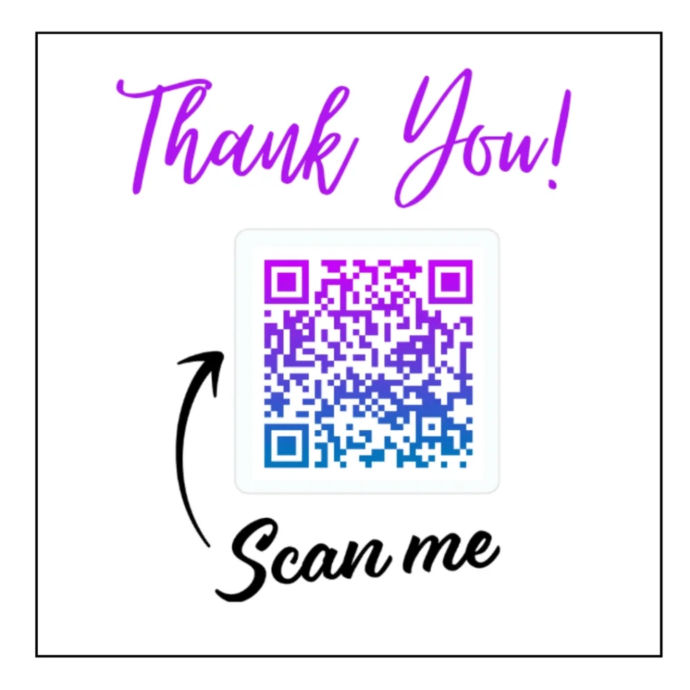 ♥️ 5x25 / 60 Thank  Thank you stickers with Code QR 2